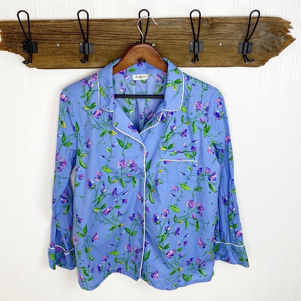 Cath Kidston Floral Top Pajama Top Blue - Picture 1 of 8